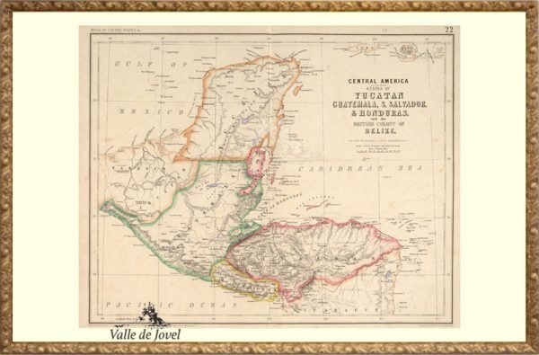 Península de Yucatán, Guatemala, El Salvador, Honduras y Belice 1857.